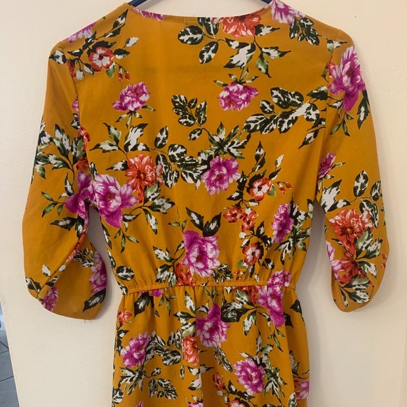 Soho Girls Peplum Top with Button Sleeve and Accent Belt - Picture 2 of 4